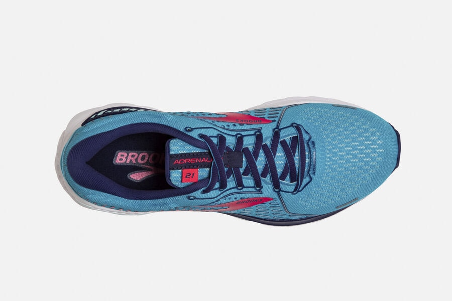 Adrenaline GTS 21 Road Brooks Running Shoes NZ Womens - Blue/Pink - WFKYGN-467